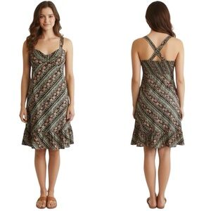 Heritage 1981 Floral Midi Ruffle Dress Medium